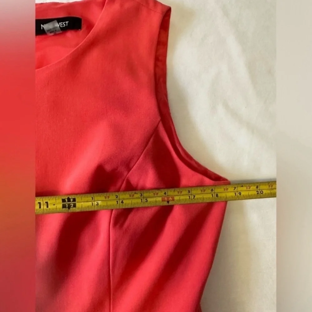 Nine West Coral Striped Box Pleat Dress - Picture 6 of 8